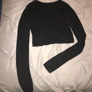Black sweater crop top